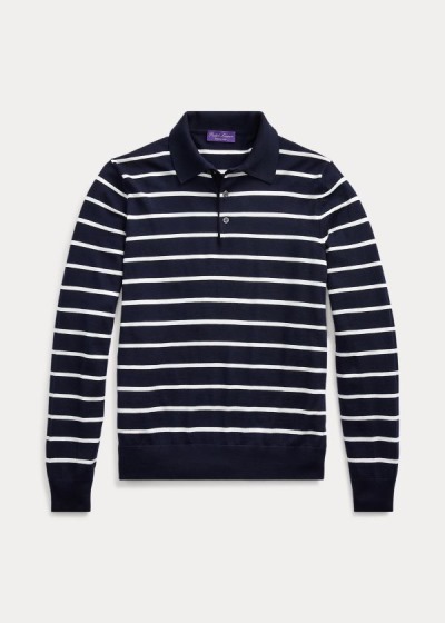 Men's Ralph Lauren Striped Wool Polo Sweater | 548310MQE